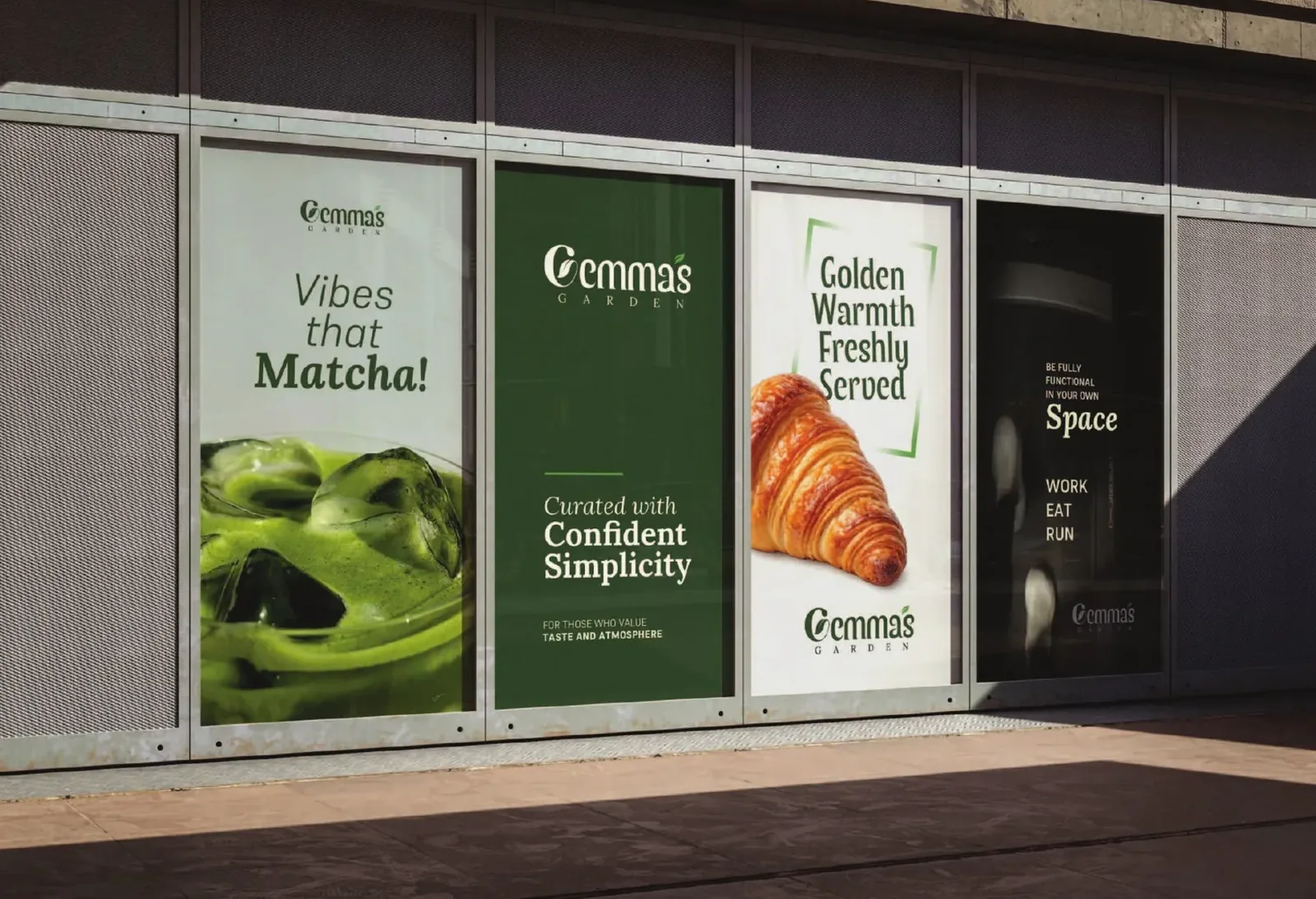 Gemma’s Garden window posters on a shopfront.
