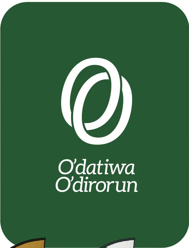 The O’datiwa O’dirorun mark in white on green.